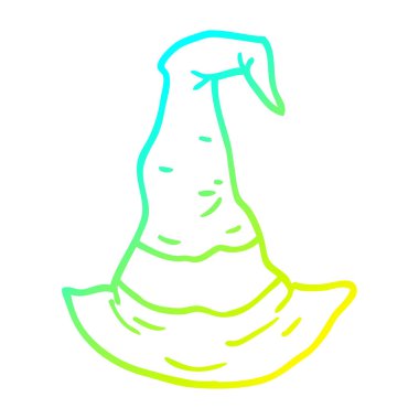 soğuk degrade çizgi çizim karikatür cadı şapka