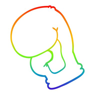 gökkuşağı gradyan çizgi çizim karikatür boks eldiveni