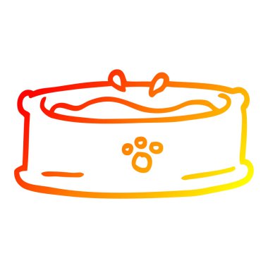 sıcak degrade çizgi çizim karikatür pet kase