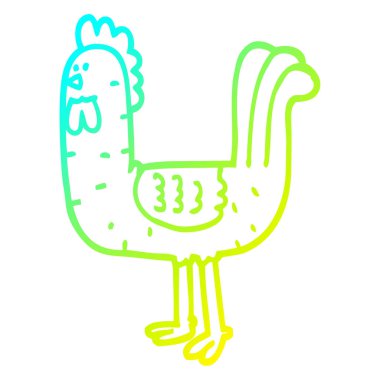 soğuk degrade çizgi çizim karikatür cockerel