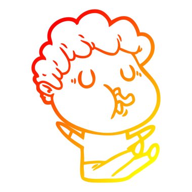 sıcak degrade çizgi çizim karikatür adam şarkı