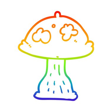 gökkuşağı gradyan çizgi çizim karikatür mantar