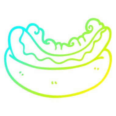 soğuk degrade çizgi çizim karikatür hotdog