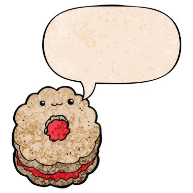 retro doku tarzıkarikatür bisküvi ve konuşma balonu