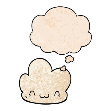 grunge doku desen tarzı karikatür bulut ve düşünce balonu