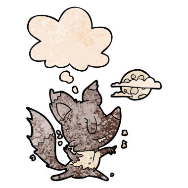 karikatür kurt adam ay ışığında değişen ve gru kabarcık düşünce