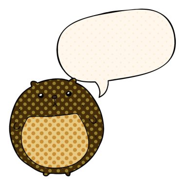 çizgi roman tarzında çizgi film ayısı ve konuşma balonu