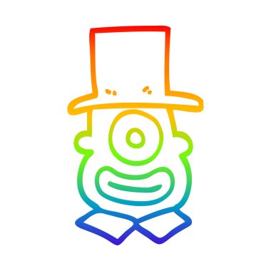 gökkuşağı gradyan çizgi çizim üst şapka karikatür cyclops