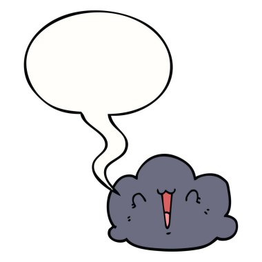 mutlu bulut karikatür ve konuşma balonu