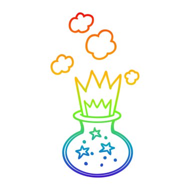 gökkuşağı gradyan çizgi çizim karikatür sihirli iksir