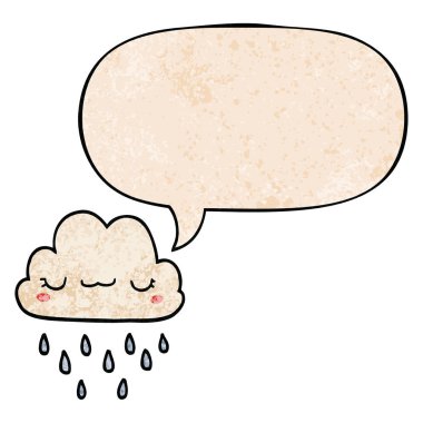retro doku tarzıkarikatür fırtına bulut ve konuşma balonu