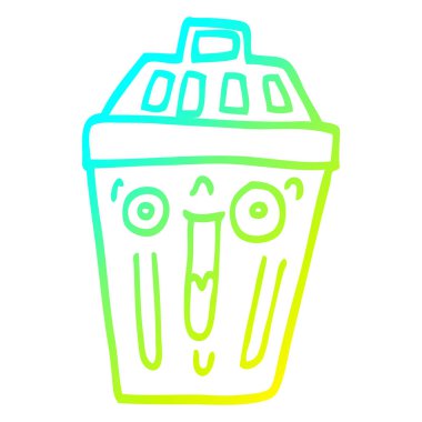 soğuk degrade çizgi çizim karikatür atık kutusu