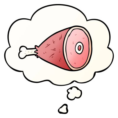 çizgi film pişmiş et ve pürüzsüz degrade tarzında kabarcık düşünce