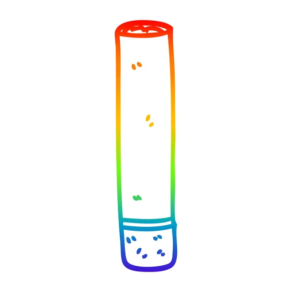 Rainbow gradient line drawing cartoon tobacco cigarette — Stock Vector
