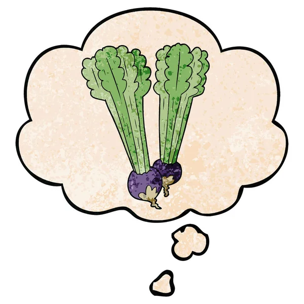 karikatür pancar ve grunge doku desen st düşünce balonu