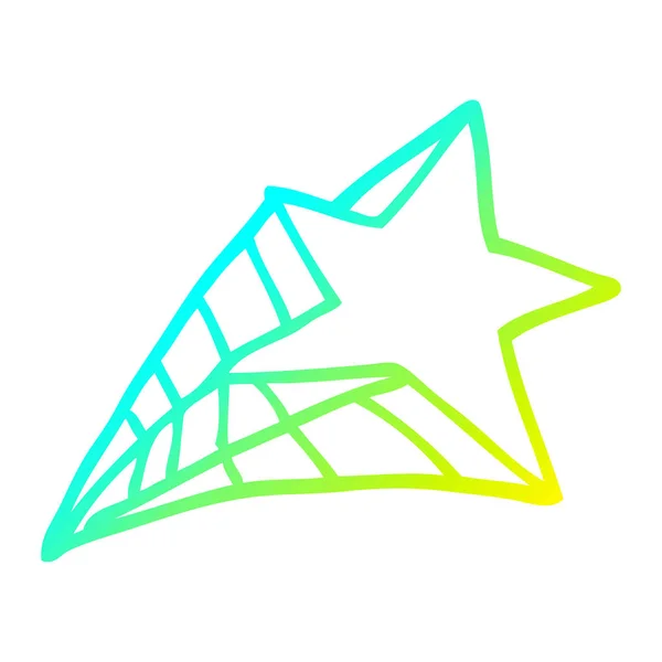 Froid dégradé ligne dessin dessin étoile dessin animé — Image vectorielle