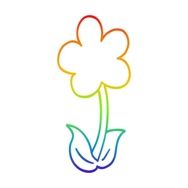 Regenbogen-Gradienten-Linie Zeichnung niedlich Cartoon Blume — Stockvektor