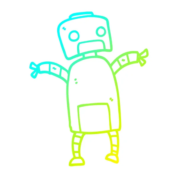 Soğuk degrade çizgi çizim karikatür robot dans — Stok Vektör