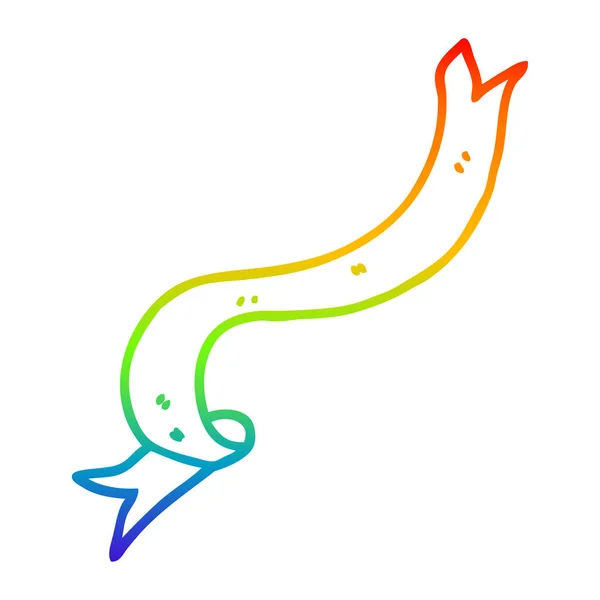 Linha gradiente arco-íris desenho banda desenhada flutuante fita — Vetor de Stock