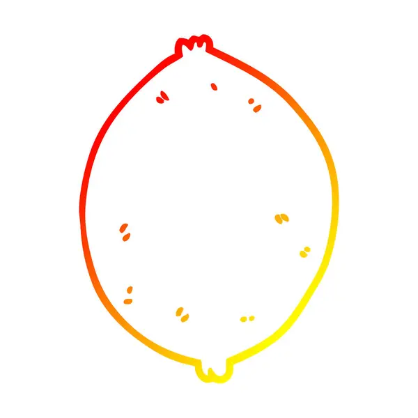 Linea gradiente caldo disegno cartone animato limone — Vettoriale Stock