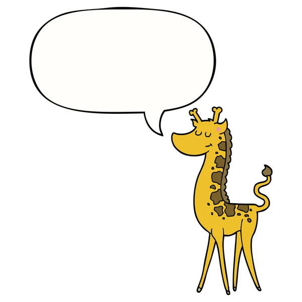 Cartoon-Giraffe und Sprechblase — Stockvektor