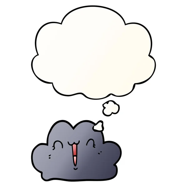 Χαριτωμένο καρτούν σύννεφο και σκέψη φούσκα σε ομαλή στυλ διαβάθμισης — Διανυσματικό Αρχείο
