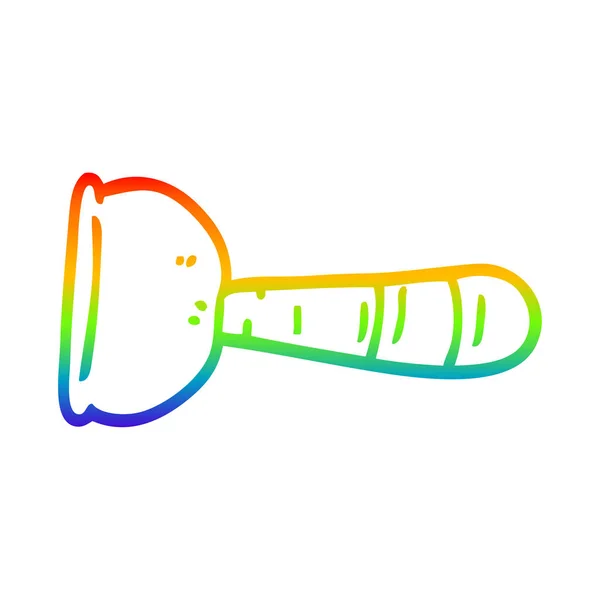 Rainbow gradient ligne dessin dessin dessin animé toilette piston — Image vectorielle