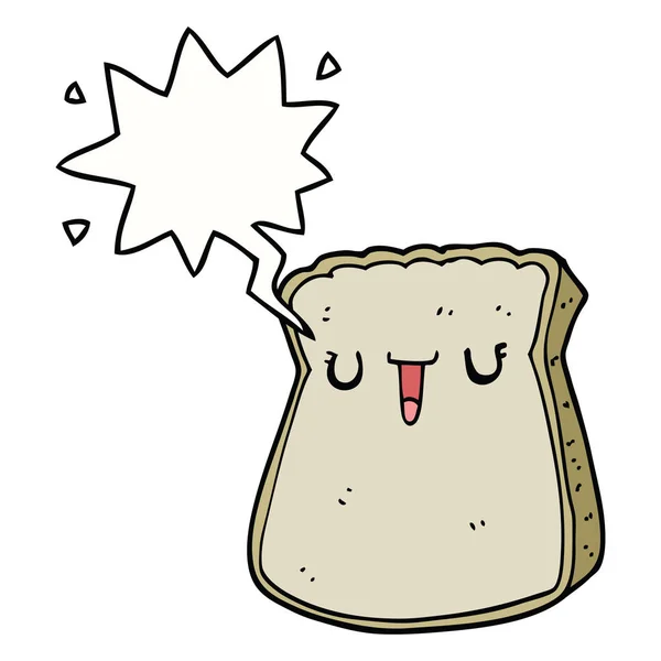 Tegneserieskive av brød og taleboble – stockvektor