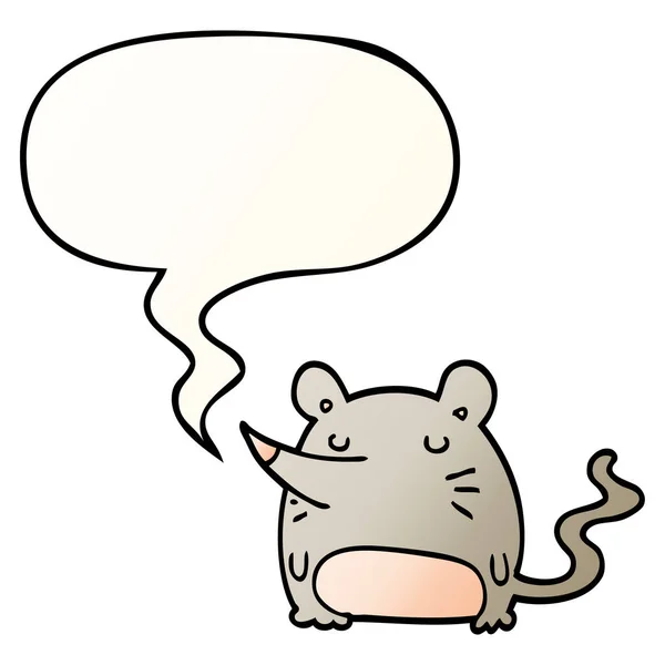 Ποντίκι καρτούν και φούσκα ομιλίας σε στυλ ομαλής διαβάθμισης — Διανυσματικό Αρχείο