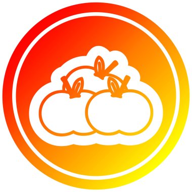 sıcak degrade spektrumda dairesel elma yığını