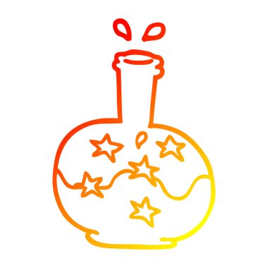 sıcak degrade çizgi çizim karikatür sihirli iksir