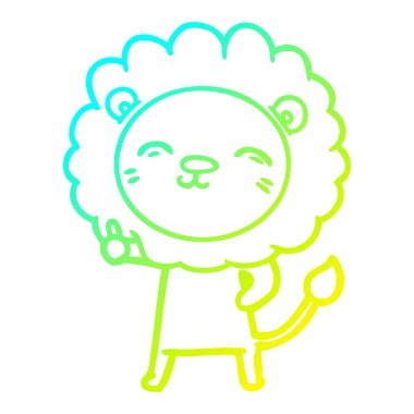 soğuk degrade çizgi çizim karikatür aslan