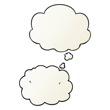 çizgi film bulutu ve düşünce balonu pürüzsüz degrade tarzında