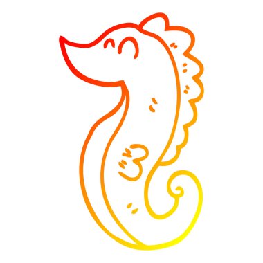 sıcak degrade çizgi çizim karikatür deniz atı