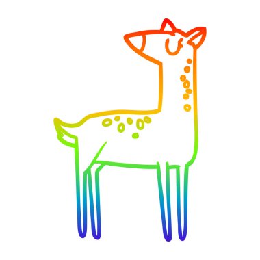 gökkuşağı degrade çizgi çizim Karikatür geyik