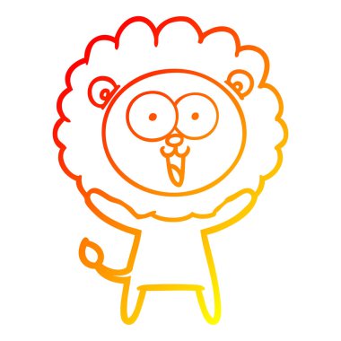 sıcak degrade çizgi çizim mutlu karikatür aslan