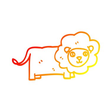 sıcak degrade çizgi çizim karikatür aslan