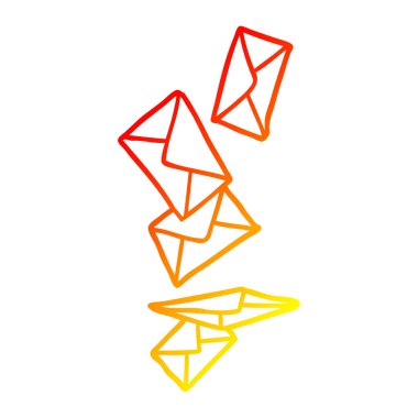 sıcak degrade çizgi çizim zarfları düşen