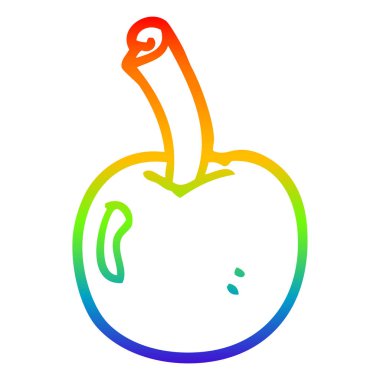 gökkuşağı degrade çizgi çizim karikatür kiraz