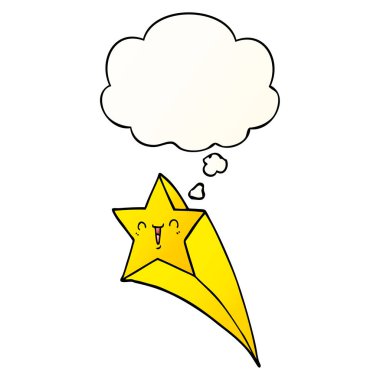 çizgi film çekim yıldızı ve pürüzsüz degrade stil düşünce balonu