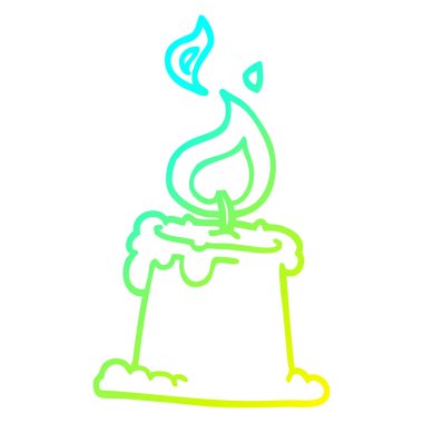 soğuk degrade çizgi çizim karikatür yanan mum