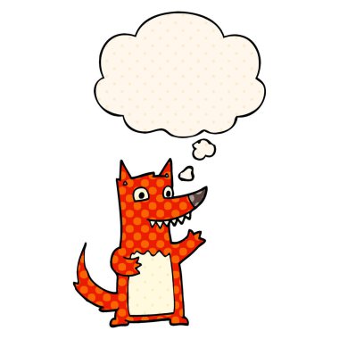 çizgi film kurt ve çizgi roman tarzında düşünce balonu