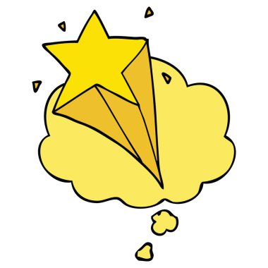 çizgi film yıldızı ve düşünce balonu