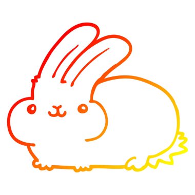 sıcak degrade çizgi çizim karikatür tavşan