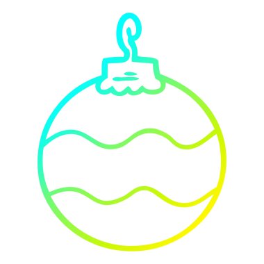 soğuk degrade çizgi çizim karikatür noel bauble
