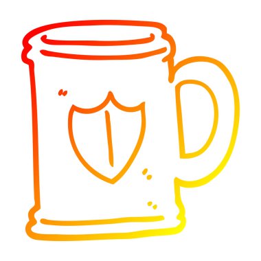 sıcak degrade çizgi çizim karikatür tankard