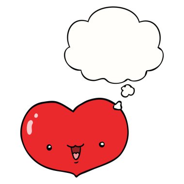 çizgi film aşk kalp karakteri ve düşünce balonu