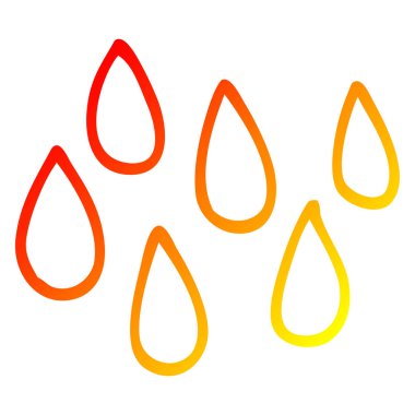 sıcak degrade çizgi çizim karikatür yağmur damlaları