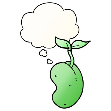 çizgi film filizlenen tohum ve pürüzsüz degrade sty düşünce balonu