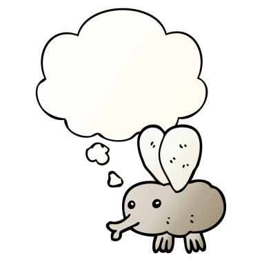 çizgi film sinek ve pürüzsüz degrade tarzında kabarcık düşünce